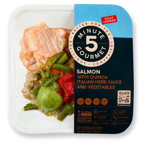 Salmon with Quinoa, Italian Herb Sauce and Vegetables, 12 oz